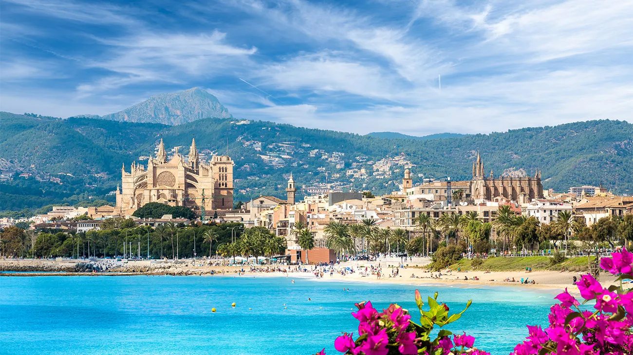 Mallorca coastline and cathedral view